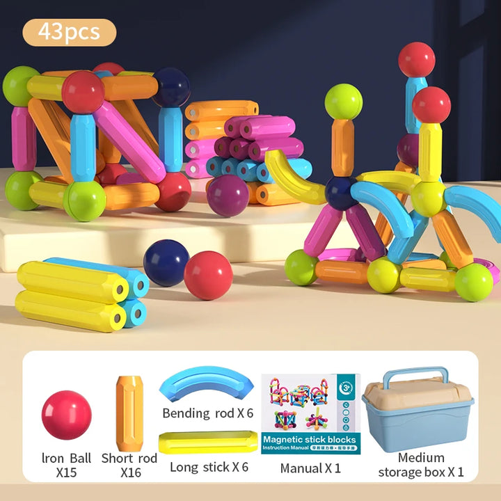 Kids Magnetic Construction Set: Balls & Stick Building Blocks - Robust online store