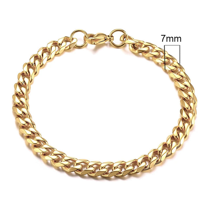 Chunky Miami Curb Chain Cuban Link Bracelet- Punk Heavy Unisex Jewelry