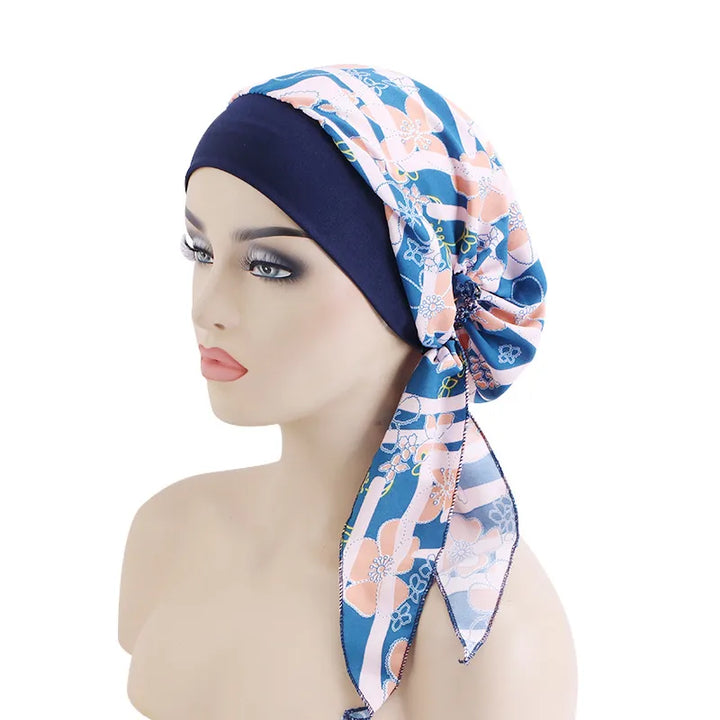 Women Printed Stretchy Pre-tie Headscarf - Robust Quality Store