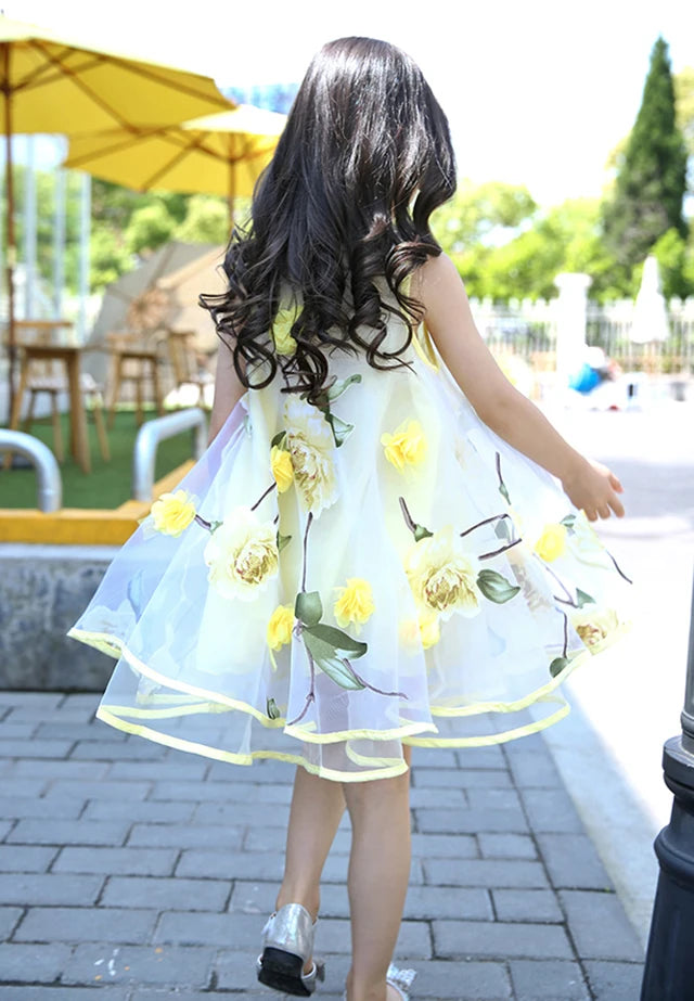 Bohemian Floral Chiffon Dress for Girls - Summer Beach Style for Kids & Teens Clothes