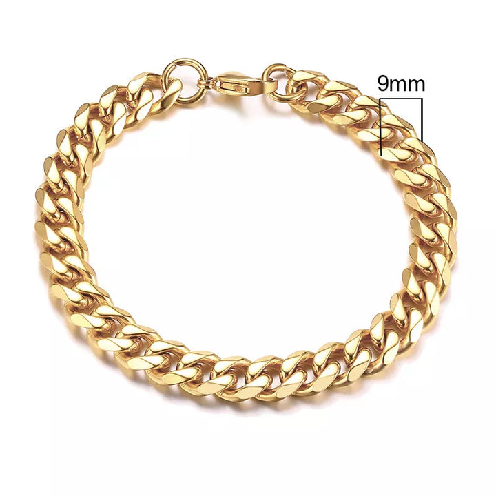 Chunky Miami Curb Chain Cuban Link Bracelet- Punk Heavy Unisex Jewelry