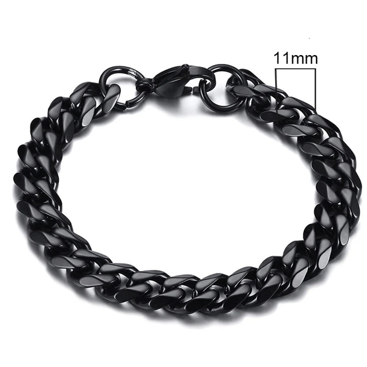 Chunky Miami Curb Chain Cuban Link Bracelet- Punk Heavy Unisex Jewelry