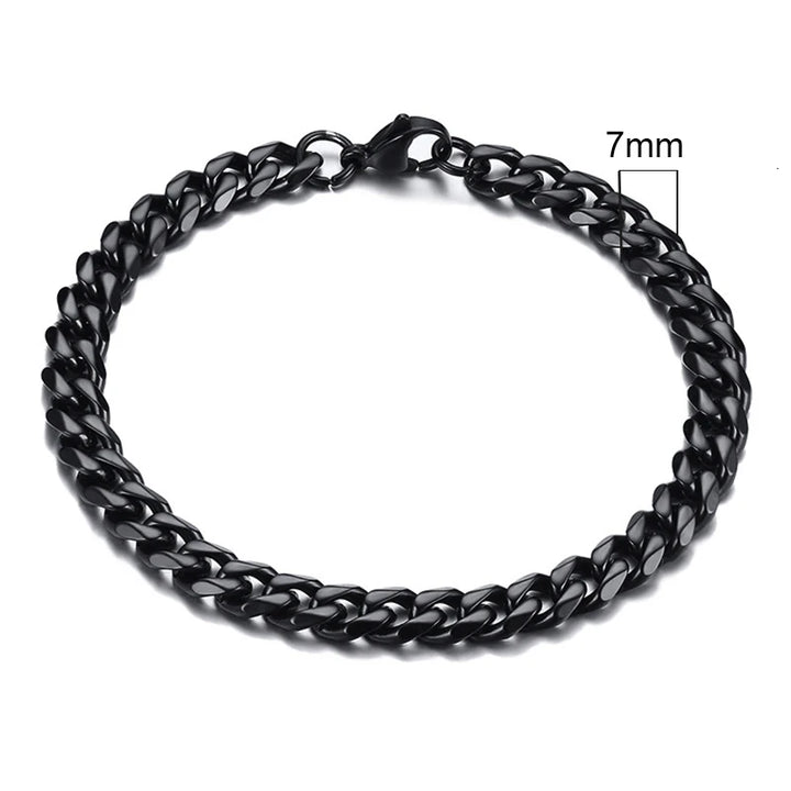 Chunky Miami Curb Chain Cuban Link Bracelet- Punk Heavy Unisex Jewelry