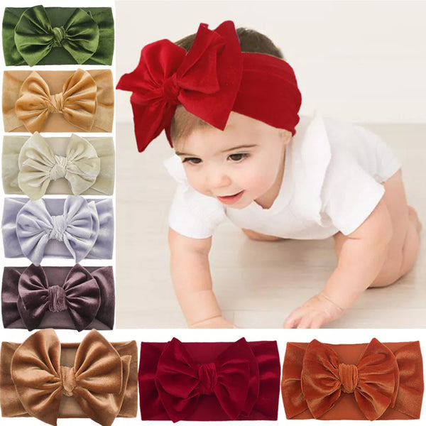 Children's Gold Velvet Headband - Double Bow