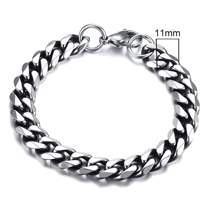 Chunky Miami Curb Chain Cuban Link Bracelet- Punk Heavy Unisex Jewelry