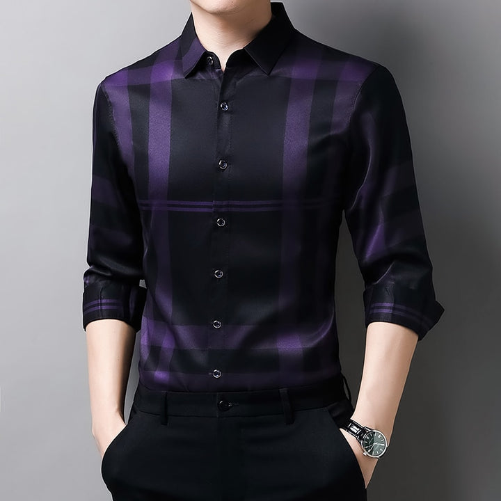 Slim Fit Silk Dress Shirt - Robust Quality Store