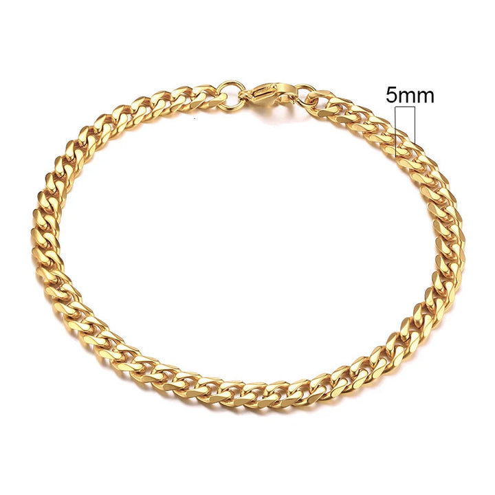 Chunky Miami Curb Chain Cuban Link Bracelet- Punk Heavy Unisex Jewelry