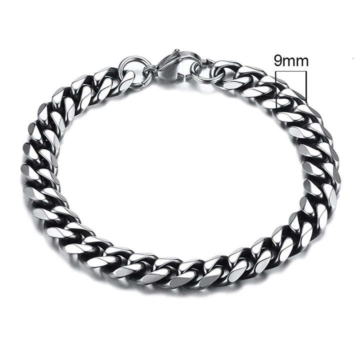 Chunky Miami Curb Chain Cuban Link Bracelet- Punk Heavy Unisex Jewelry