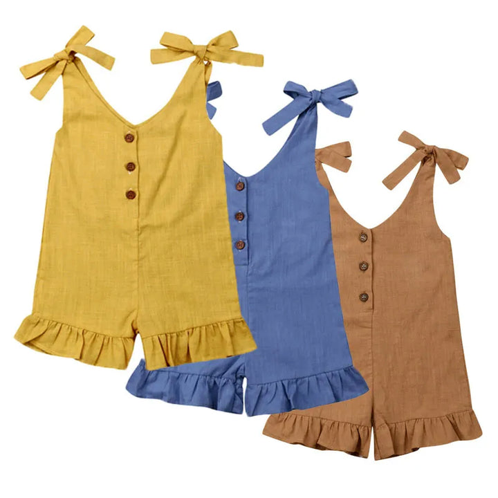 Girl Cotton Linen Romper Jumpsuit Outfits - Robust Quality Store