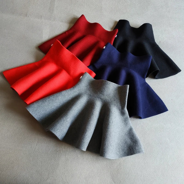 Baby Girls Knitted Tutu Skirt – Pleated Mini Skirt for Fall/Winter