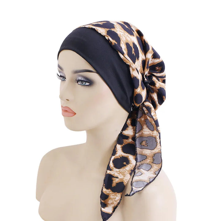 Women Printed Stretchy Pre-tie Headscarf - Robust Quality Store