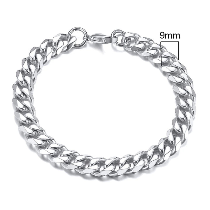 Chunky Miami Curb Chain Cuban Link Bracelet- Punk Heavy Unisex Jewelry