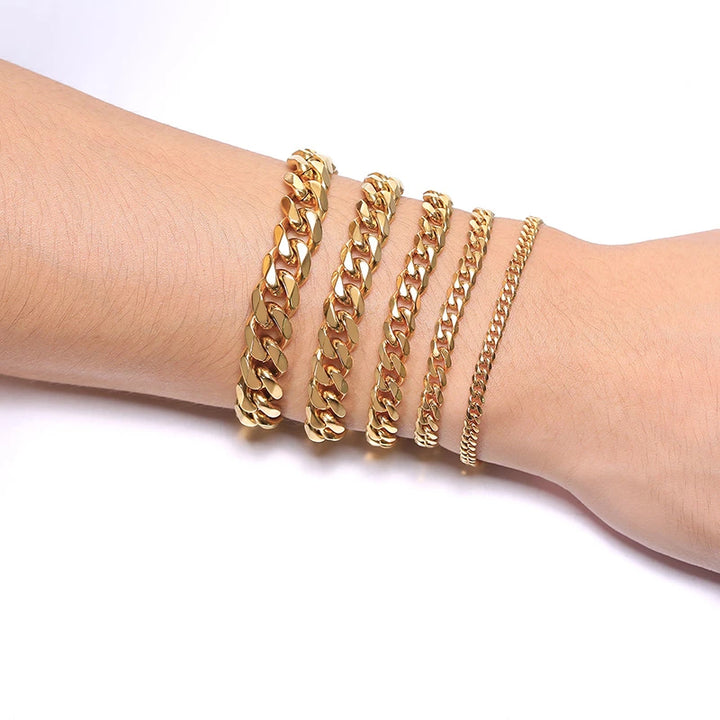 Chunky Miami Curb Chain Cuban Link Bracelet- Punk Heavy Unisex Jewelry