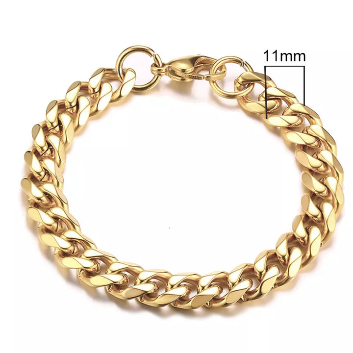 Chunky Miami Curb Chain Cuban Link Bracelet- Punk Heavy Unisex Jewelry