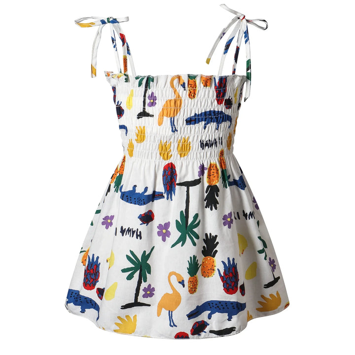 Baby Girl Summer Cotton Halter Floral Dress - Kids Summer Fashion