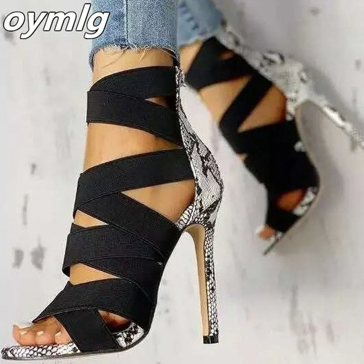 Gladiator Ankle Strap High Heel Sandals