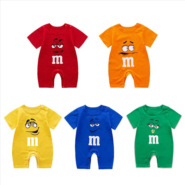 Newborn Baby Clothes - Solid Color Short Sleeve Infant Jumpsuit