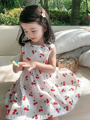 Summer Floral Pattern Girls Casual Dress - Sundress for Beach Wear