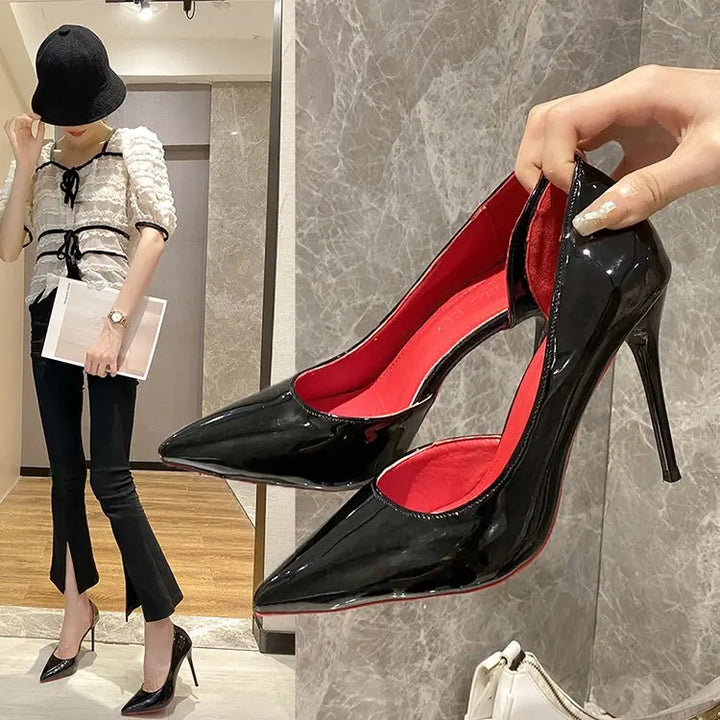 Boat Shape High Heel Pumps Black