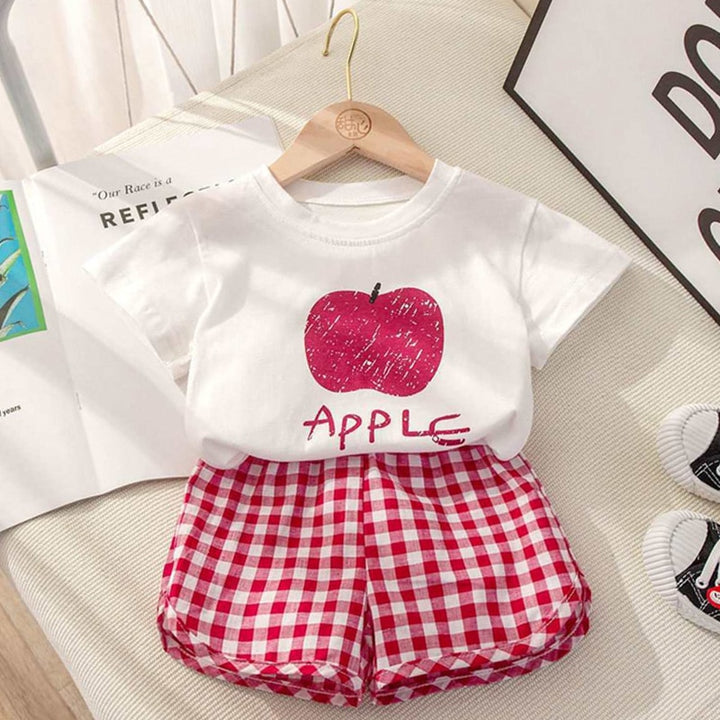 Summer Baby Girls Cotton Printing Tops Suits Lattice Shorts - Robust Quality Store