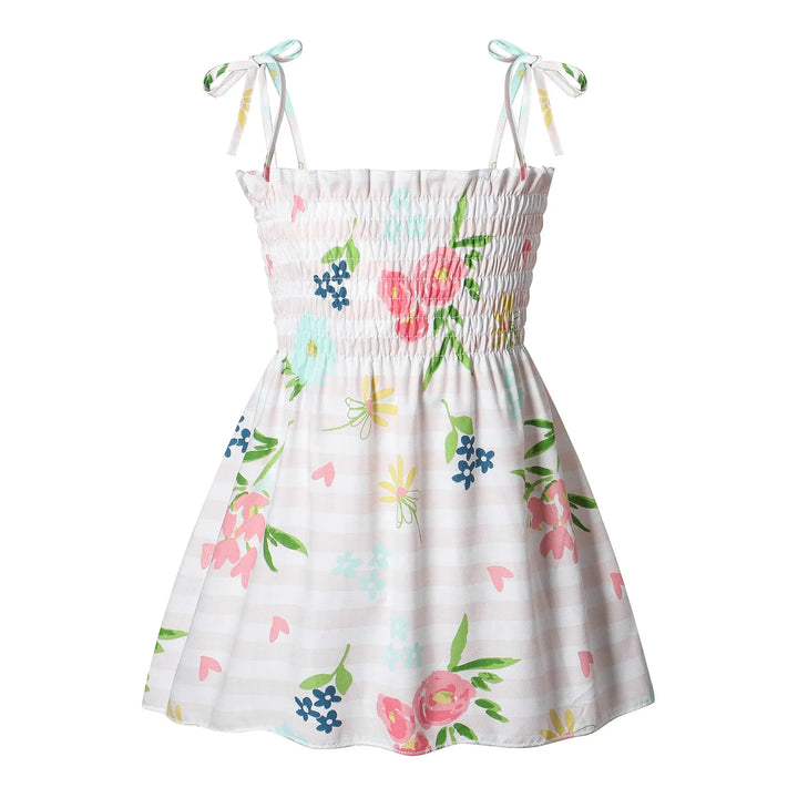 Baby Girl Summer Cotton Halter Floral Dress - Kids Summer Fashion