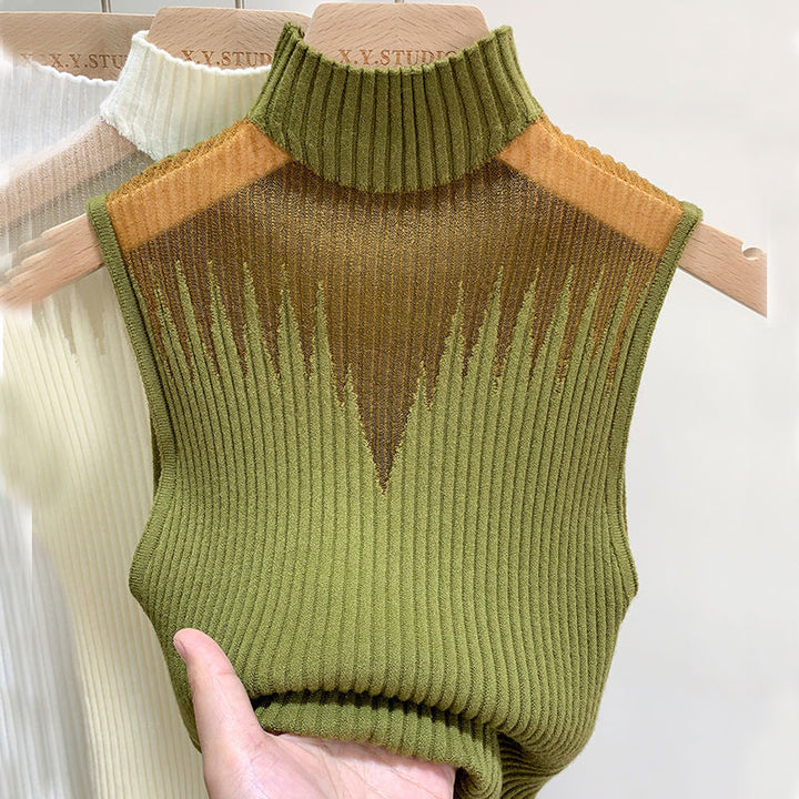 Semi-high Neck Knitted Small Vest - Robust Quality Store