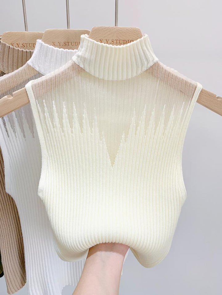 Semi-high Neck Knitted Small Vest - Robust Quality Store