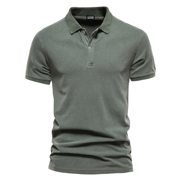 Men AIOPESON Polo Shirts Casual Short Sleeve Turndown - Robust Quality Store