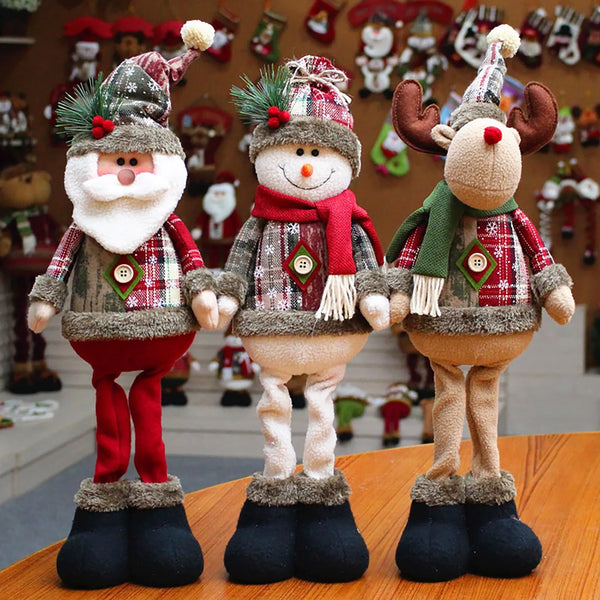 Festive Christmas Santa, Snowman & Reindeer Table Decoration