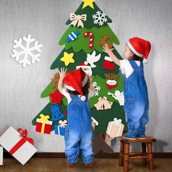 Felt Christmas Tree DIY Kit - Kids Xmas Gift, Santa Claus Decor, Merry Christmas