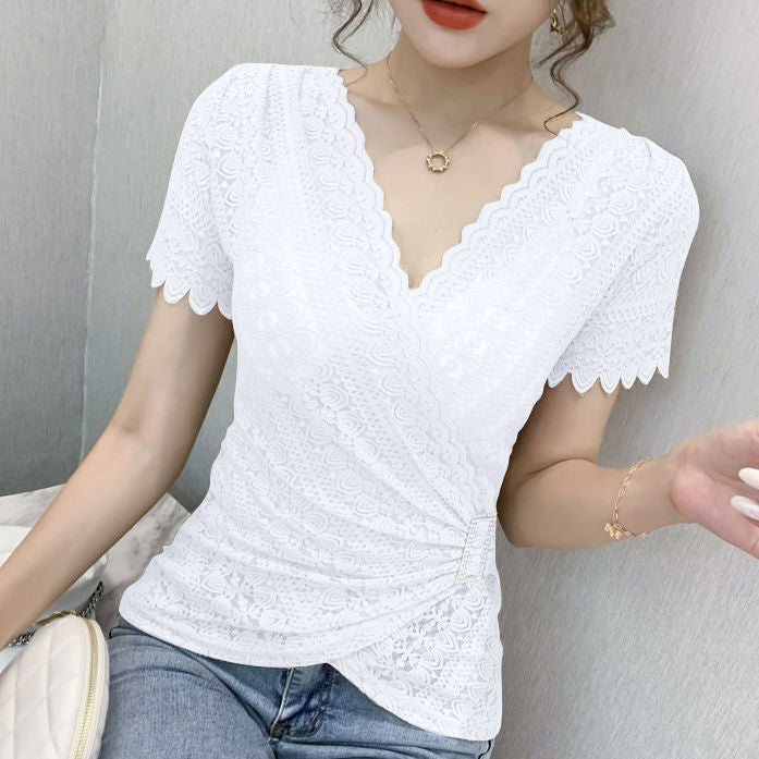 V-neck Lace Shirt Undershirt - Robust Quality Store