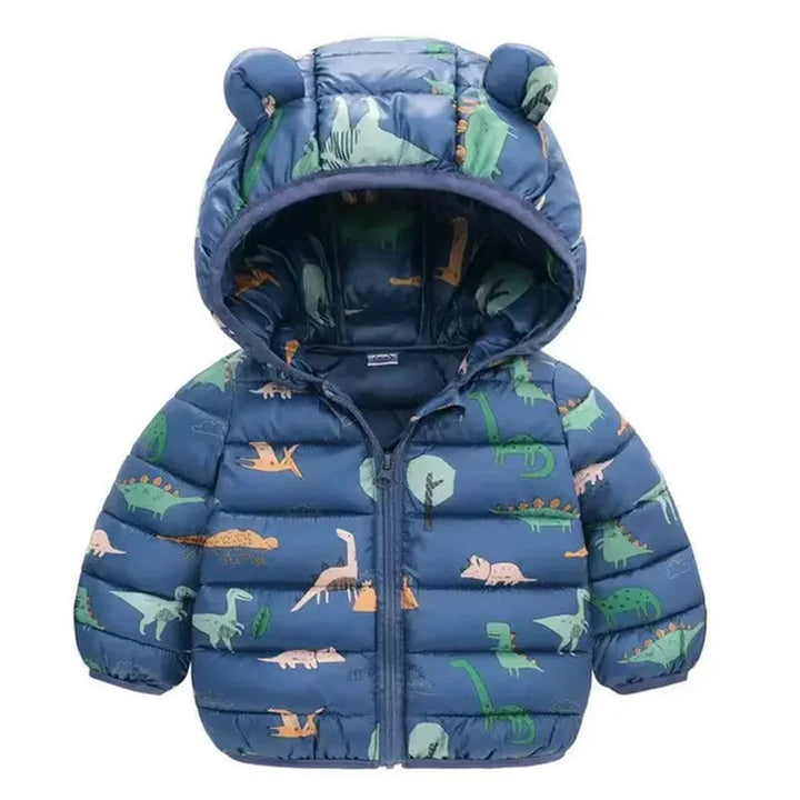 Baby Boys Girls Jackets For Kids Cartoon Bear Zipper Coats Autumn Boys Warm Hooded Down Jackets Children Christmas Outerwear Robust Clothing Store