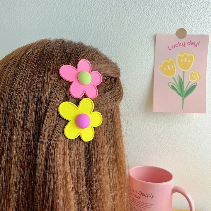 Korean Cute Colorful Flower Hairpin | Hairgrip Hair Clips - Robust Quality Store