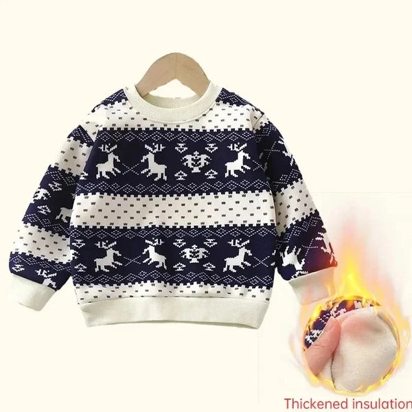 Kids Plush Velvet Sweatshirt – Thickened Warm Winter Pullover