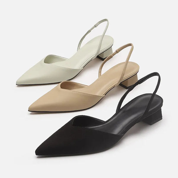 Pointed Toe Low Heels Designer Pumps