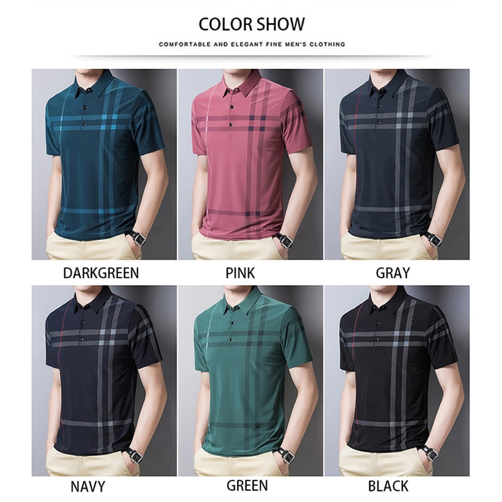 Summer Business Polo Shirt | Breathable Anti-wrinkle Short Sleeved - Robust Quality Store