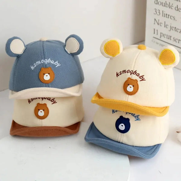 Baby Cartoon Bear Baseball Cap – Cute Animal Sun Hat with Ears