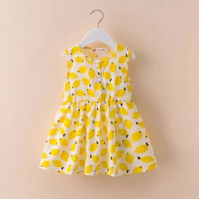 Summer Floral Pattern Girls Casual Dress - Sundress for Beach Wear