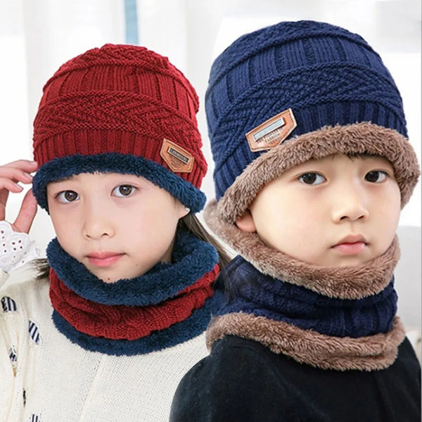 Kids Winter Beanie Hat Scarf Set