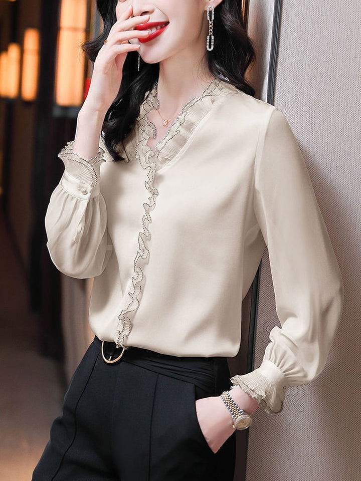 Blouse Chiffon | Office Shirt Long Sleeve - Robust Quality Store