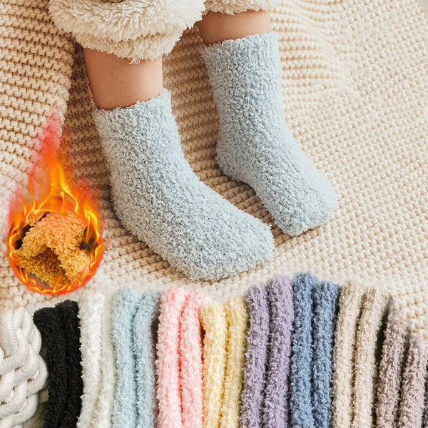 Winter Thick Newborn Socks - Coral Fleece Warm Leg Warmers for Kids