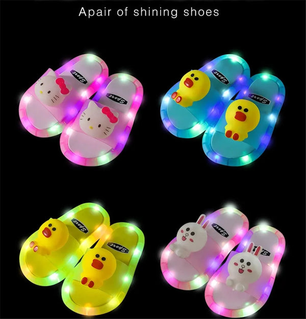 Summer Children's Cute Animal Pattern Light Slippers - Robust Quality Store