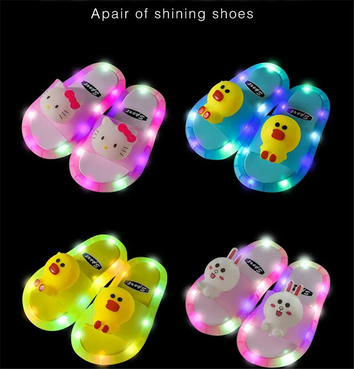 Summer Children's Cute Animal Pattern Light Slippers - Robust Quality Store