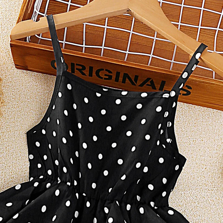 Stylish Black Polka Dot Dress for Girls | Kids Vacation & Holiday Clothes