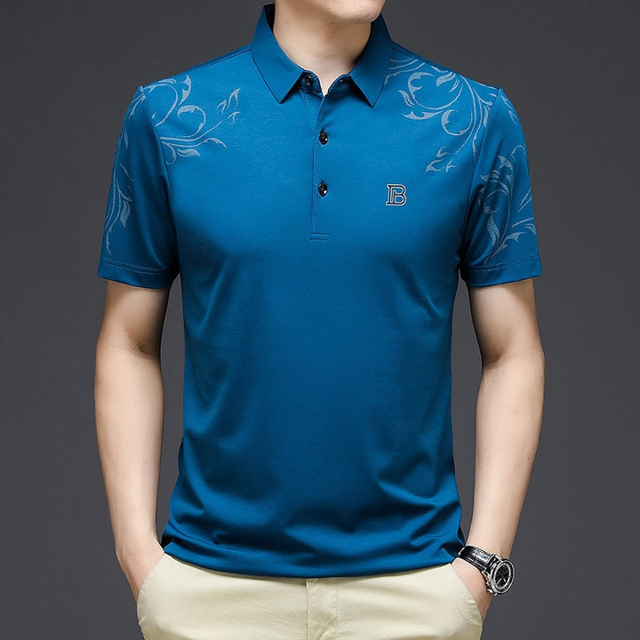 New Fashion Men Polo Shirt | Short Sleeve Letter Printed Summer Shirt - Robust Quality Store