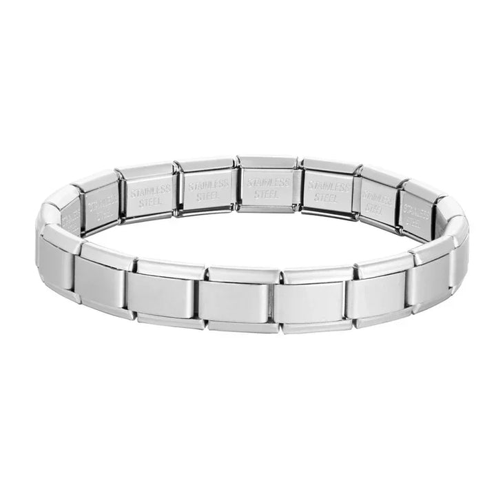 Trendy Matte Stainless Steel Charm Links Bracelet - Elegant metal Jewelry