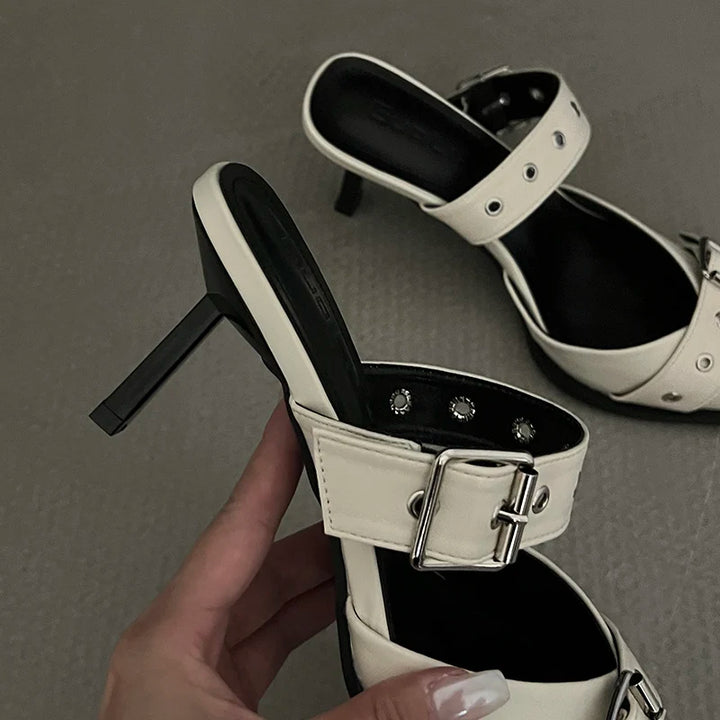 Pointed Toe Buckle Thin High Heels Sandals