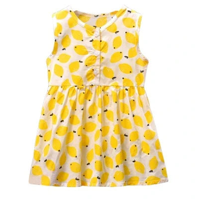 Summer Floral Pattern Girls Casual Dress - Sundress for Beach Wear