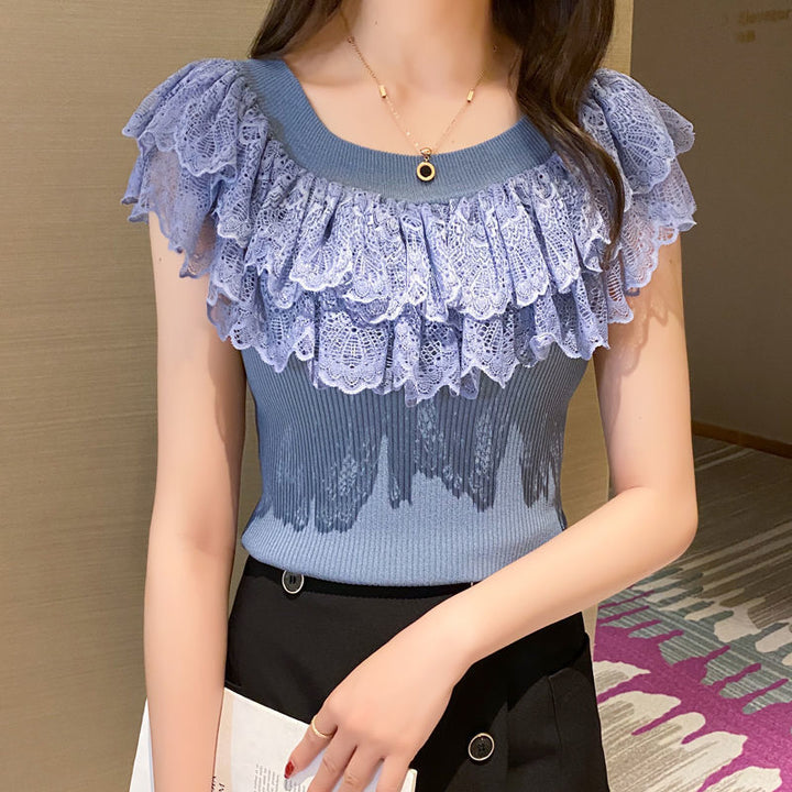 Summer Lace Knitted Vest Short Top - Robust Quality Store