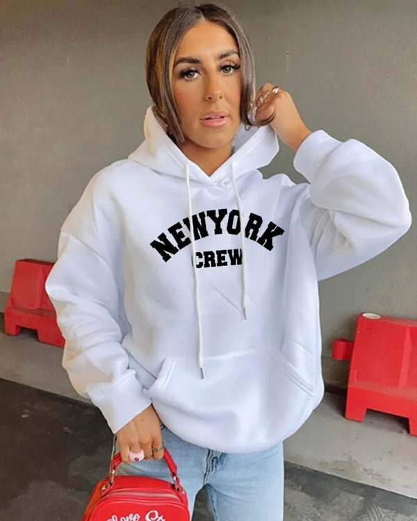 Streetwear Letter Print Hoodies Women Sweatshirt